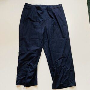 NWT Vintage Talbots Pant Trouser Wool Italy Navy Blue Classic Elastic Plus 24W